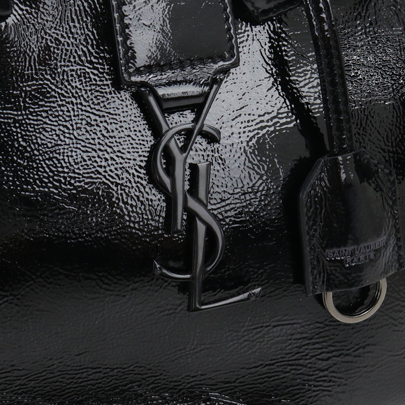 Saint Laurent Baby Cabas Handbag Enamel Black - Picture 10 of 10
